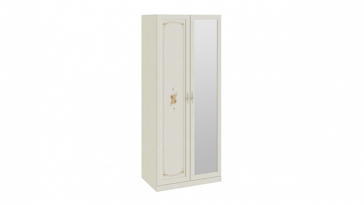 Шкаф для одежды с глухой и зеркальной дверью Лючия. Фото 1.